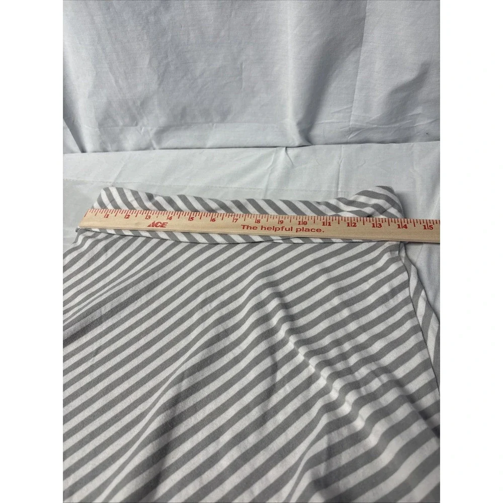 Mix And Co A Line Skirt Women Sz M Gray/White Stripe Pull On Knee Length Casual